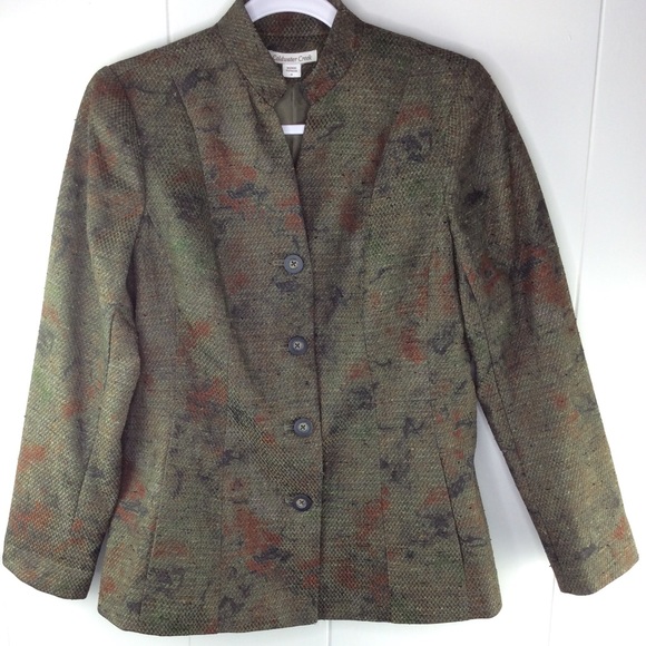 Coldwater Creek Monk Neck Slub Textured Blazer - Picture 3 of 8